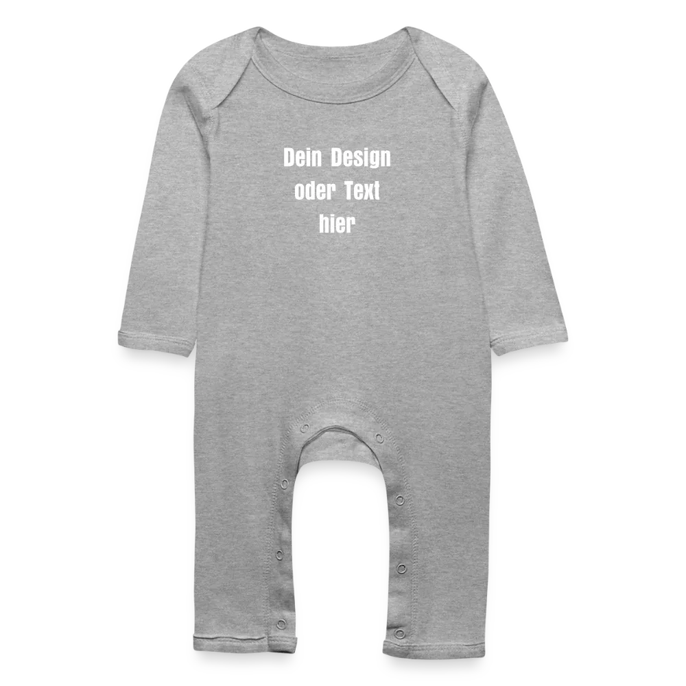 Baby Bio Strampler - personalisierbar - Grau meliert