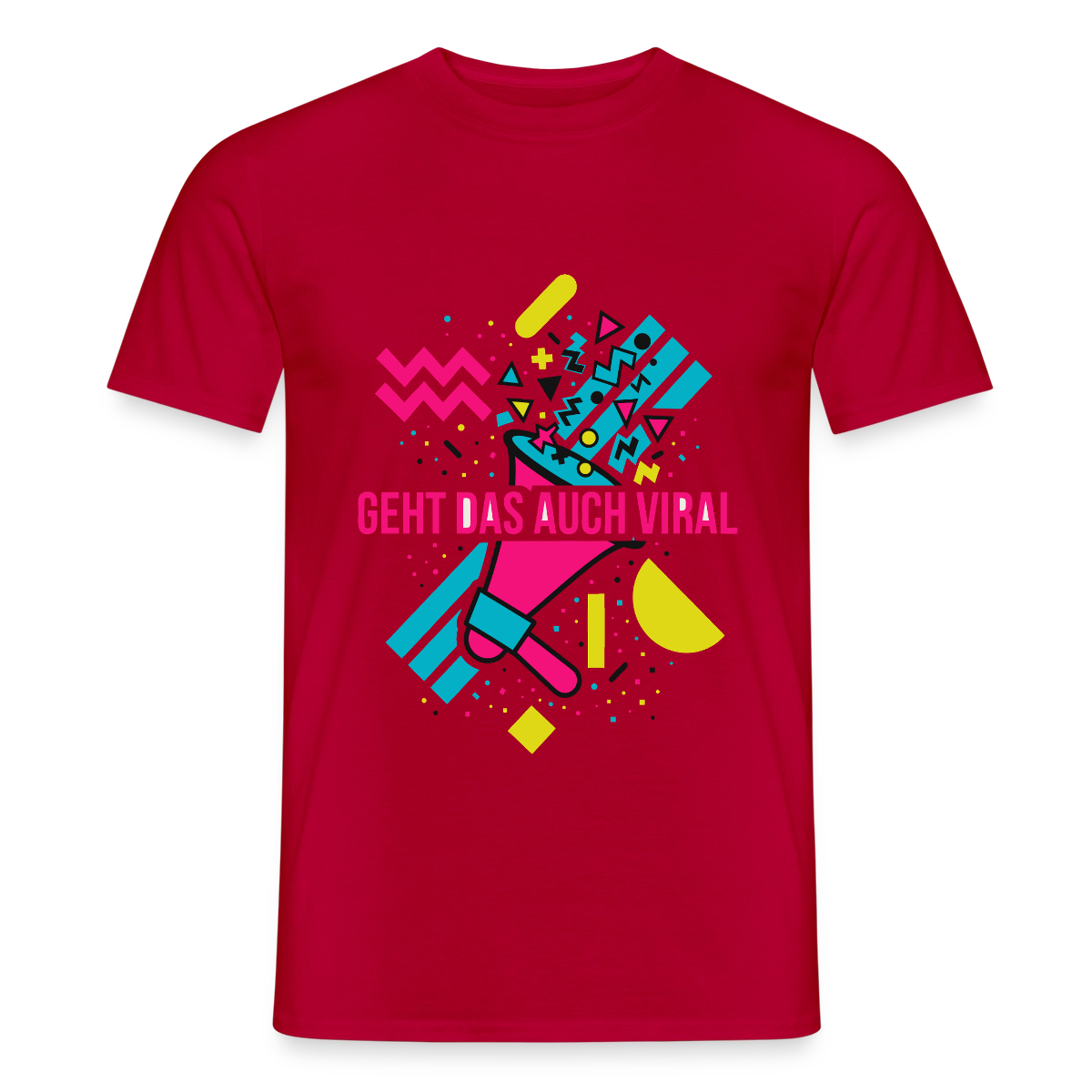 Geht das auch viral? Memphis-Motiv Motiv-T-Shirt für Männer, Farbe Rot