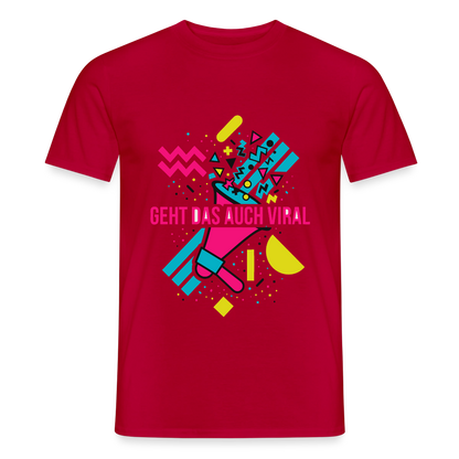 Geht das auch viral? Memphis-Motiv Motiv-T-Shirt für Männer, Farbe Rot