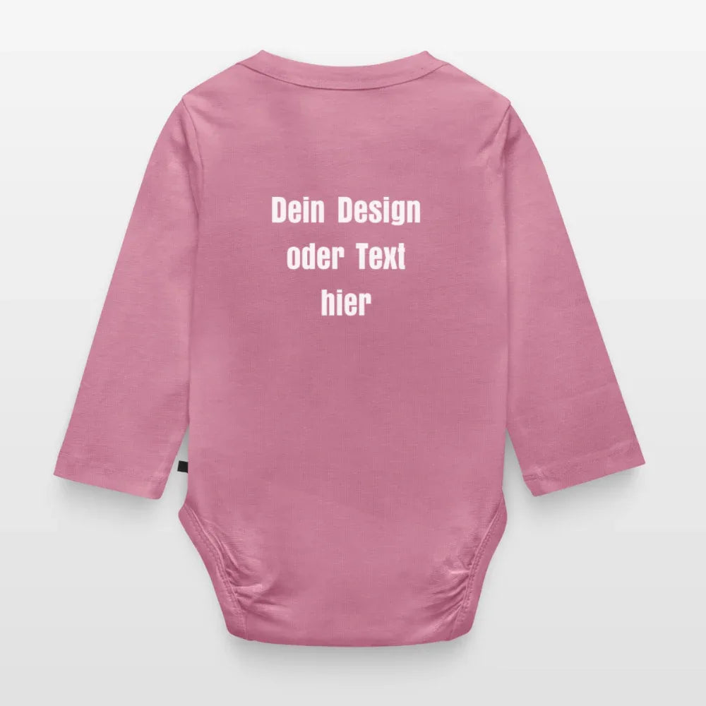 Baby Bio-Langarm-Body - personalisierbar - Mauve