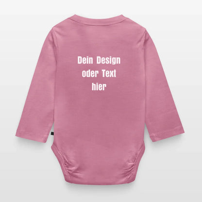 Baby Bio-Langarm-Body - personalisierbar - Mauve