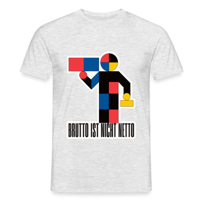 "Brutto ist nicht Netto. Bauhaus-Motiv" Motiv-T-Shirt für Männer, Farbe Grau meliert