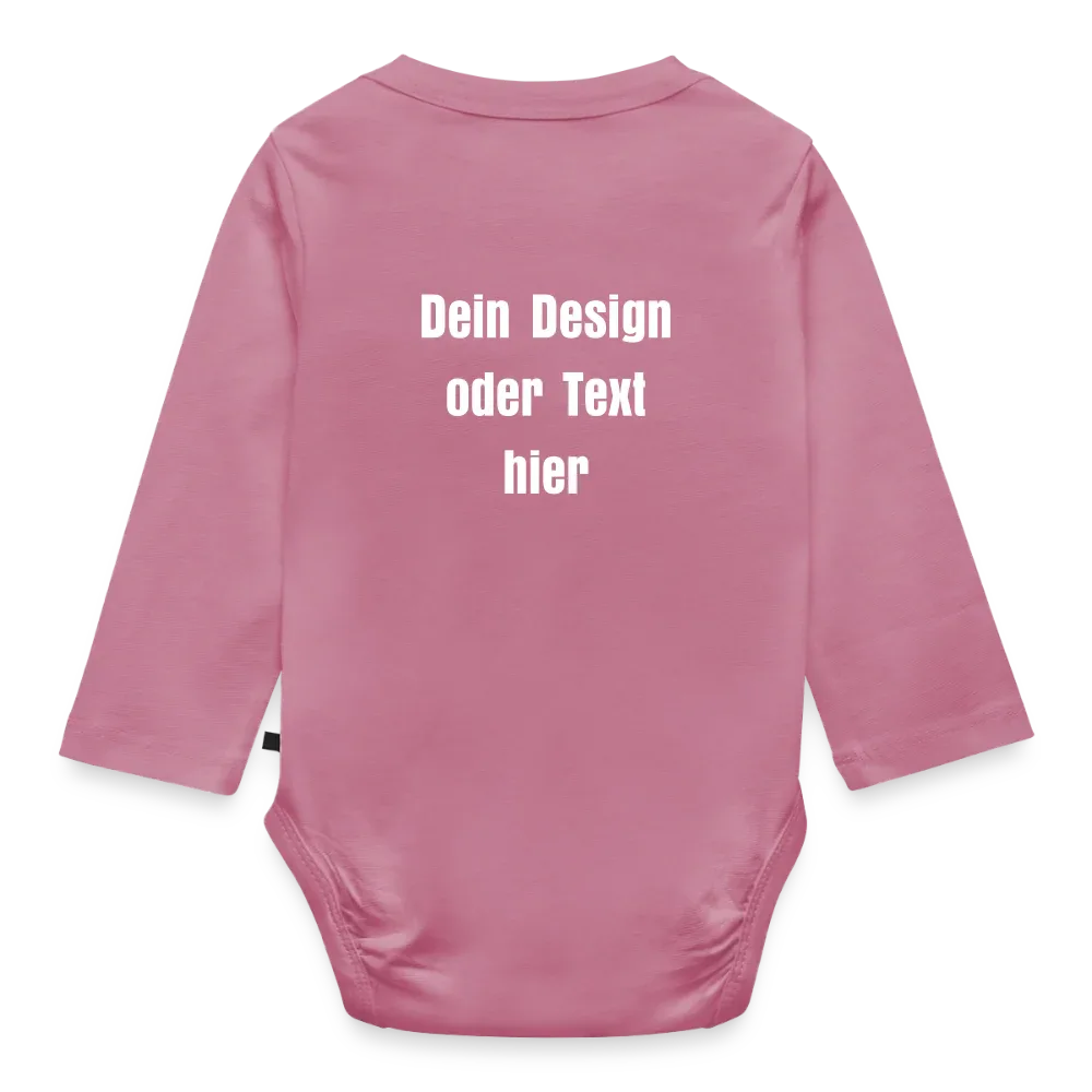 Baby Bio-Langarm-Body - personalisierbar - Mauve