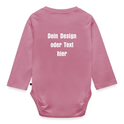 Baby Bio-Langarm-Body - personalisierbar - Mauve