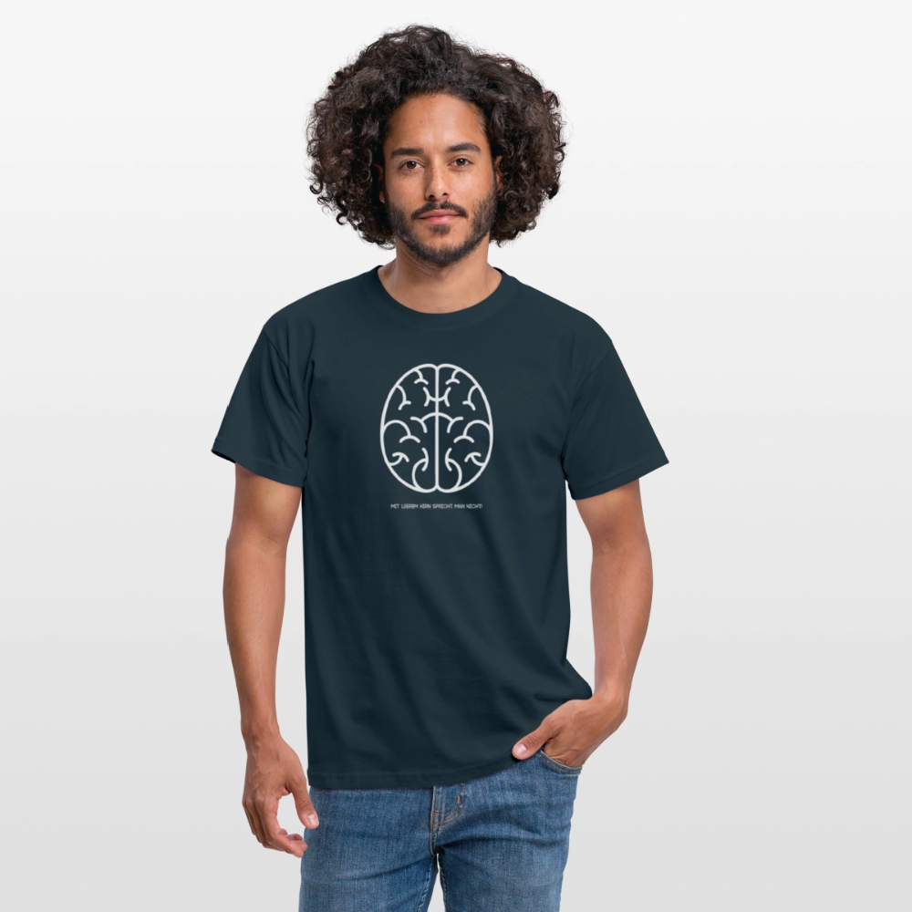 "Hirn" Motiv-T-Shirt für Männer - Navy