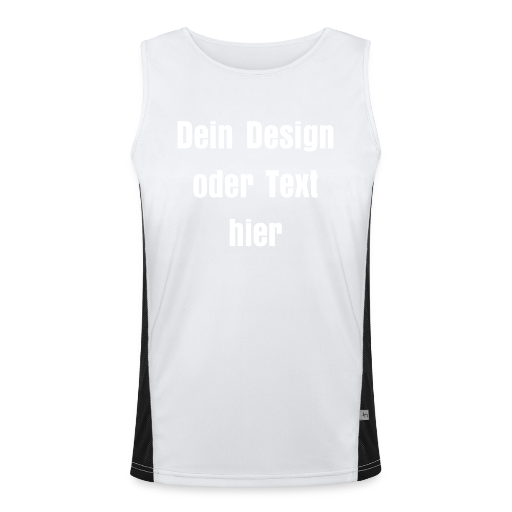 Funktionelles Kontrast-Tank Top für Männer  - personalisierbare Vorder- und Rückseite - Weiß/Schwarz