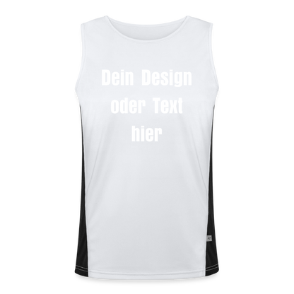 Funktionelles Kontrast-Tank Top für Männer  - personalisierbare Vorder- und Rückseite - Weiß/Schwarz