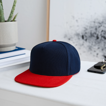 Snapback Cap - personalisierbar - Navy/Rot