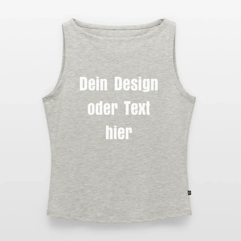 Frauen Tank Top mit U-Boot-Ausschnitt - personalisierbar - Grau meliert