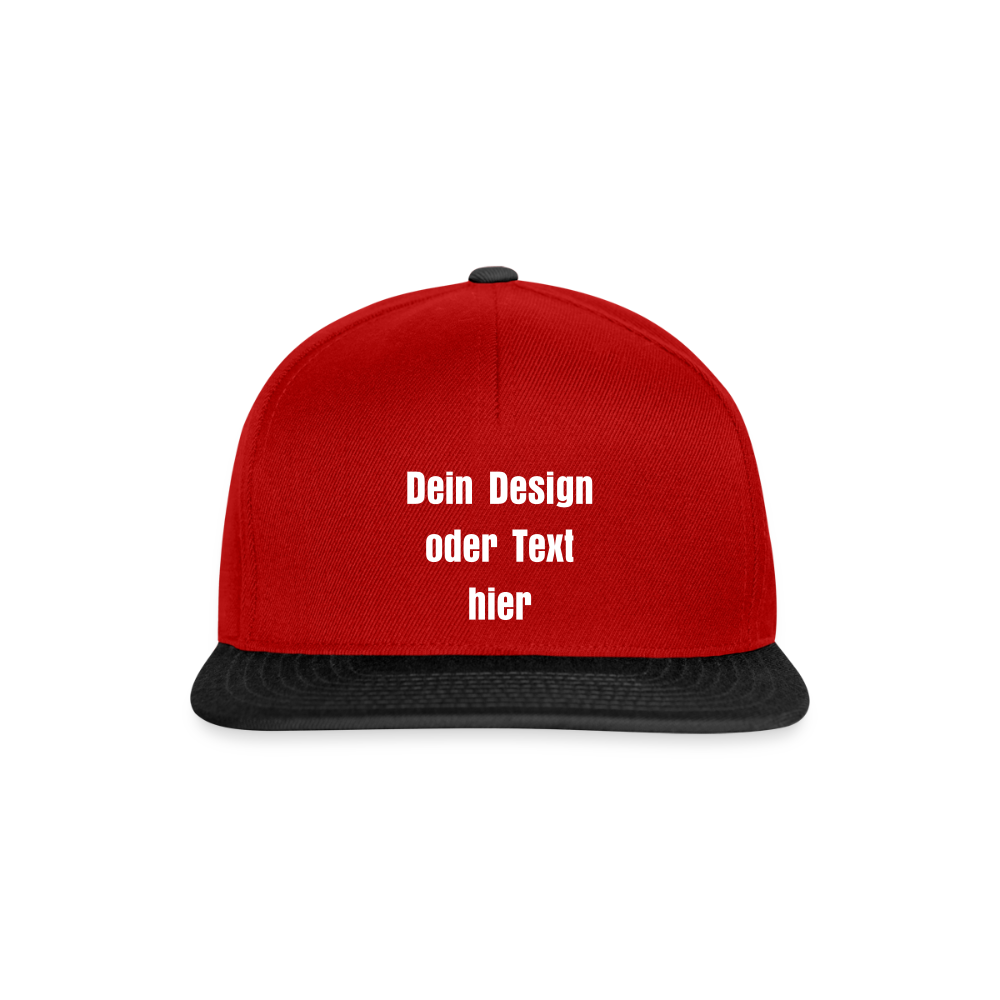 Snapback Cap - personalisierbar - Rot/Schwarz