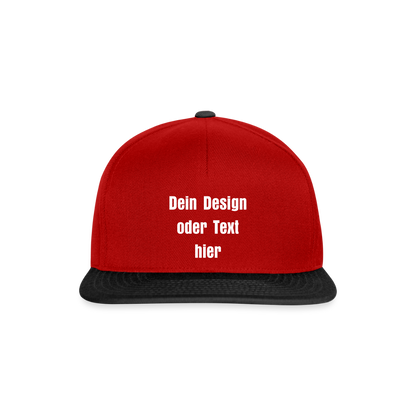 Snapback Cap - personalisierbar - Rot/Schwarz