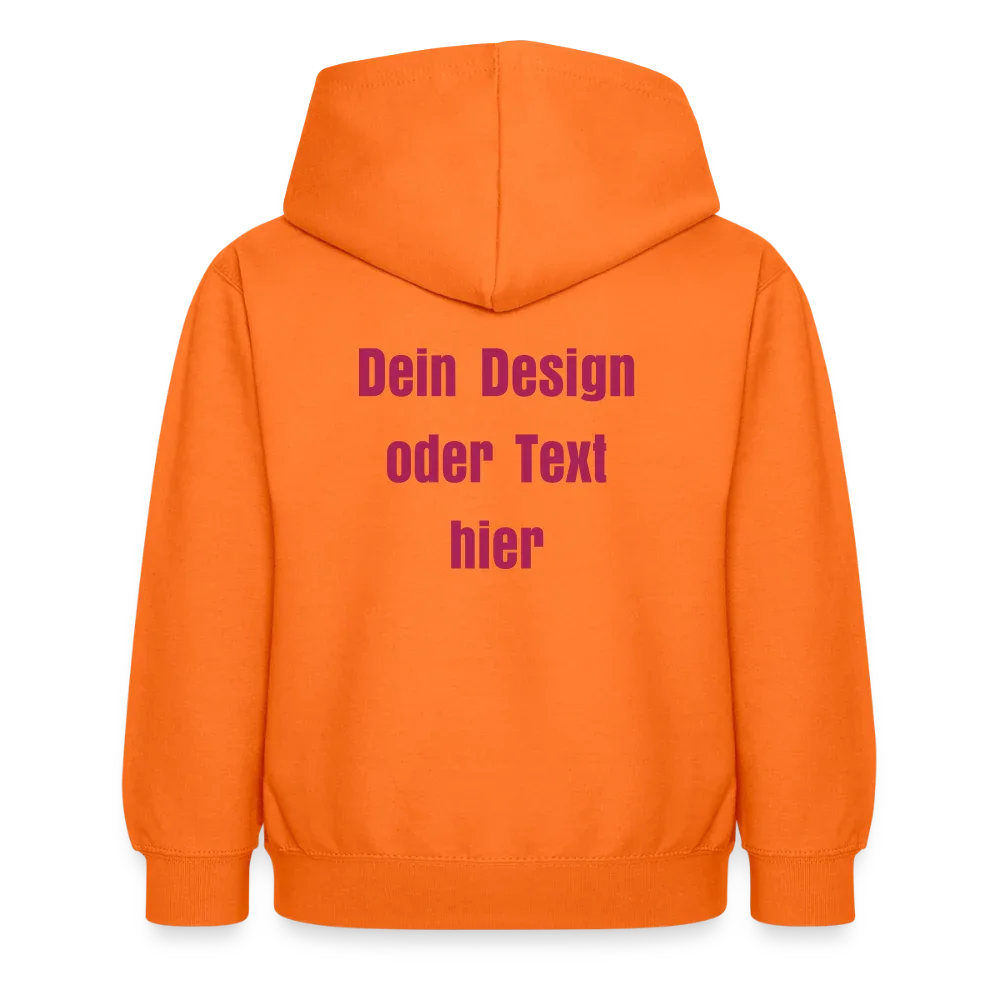 Kinder Hoodie - personalisierbare Vorder- und Rückseite - Orange