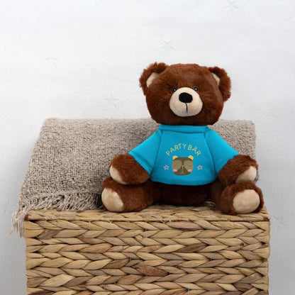 MiniFeet® RecycelBär® Braun - personalisierbar - Atollblau