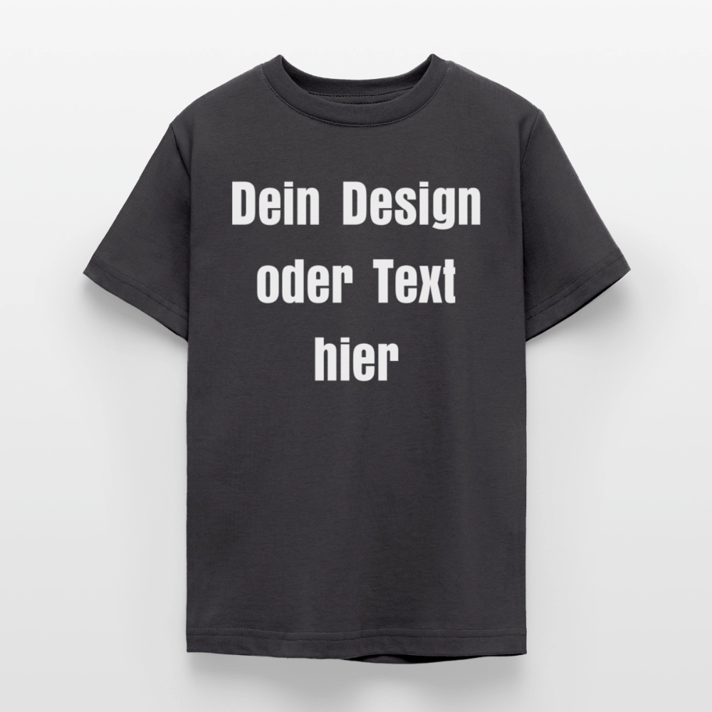 Teenager T-Shirt - personalisierbare Vorder- und Rückseite - Dunkelgrau