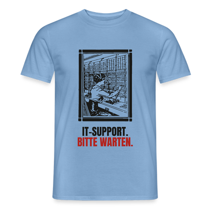 IT-Support. Bitte warten. Motiv-T-Shirt für Männer, Farbe Carolina Blue