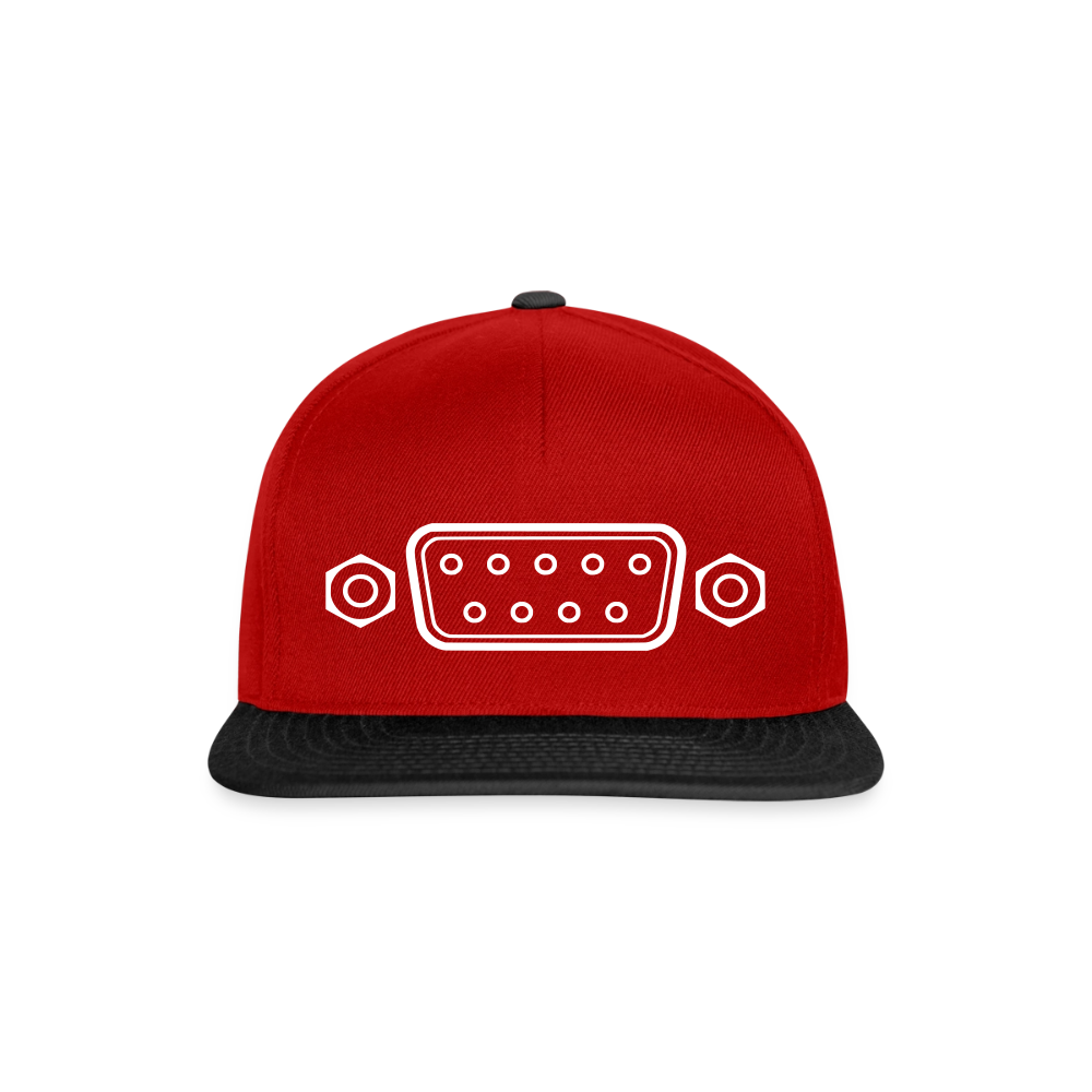 DB-9 RS-232 Retro Snapback Cap - Rot/Schwarz