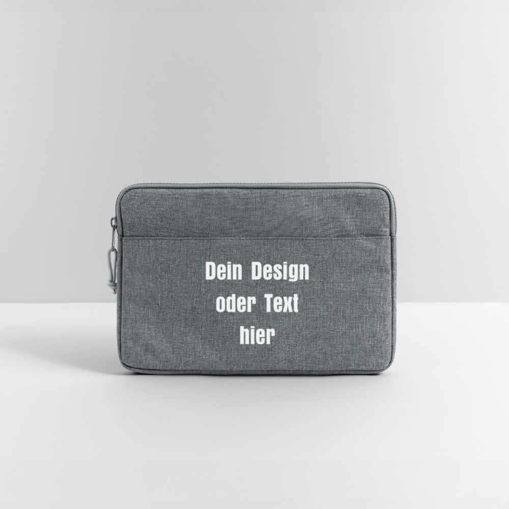Laptoptasche passend für bis zu 13 Zoll Laptopgröße - personalisierbar - Grau meliert