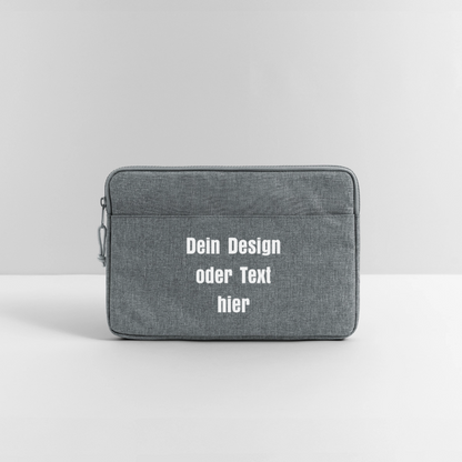 Laptoptasche passend für bis zu 13 Zoll Laptopgröße - personalisierbar - Grau meliert