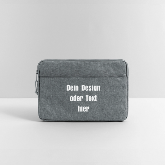 Laptoptasche passend für bis zu 13 Zoll Laptopgröße - personalisierbar - Grau meliert