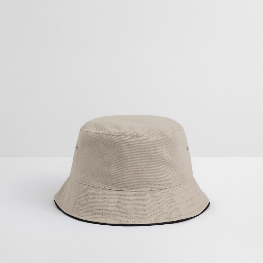 Bucket Hat Baumwolle - personalisierbar - Khaki/Schwarz