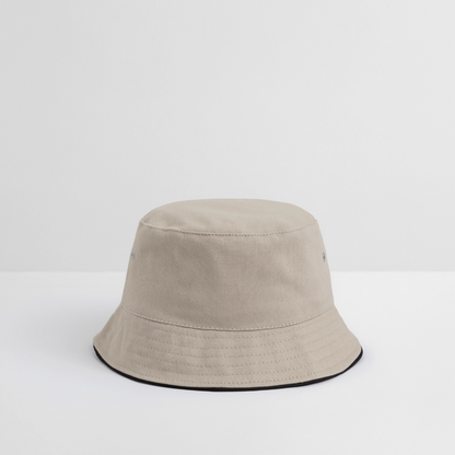 Bucket Hat Baumwolle - personalisierbar - Khaki/Schwarz