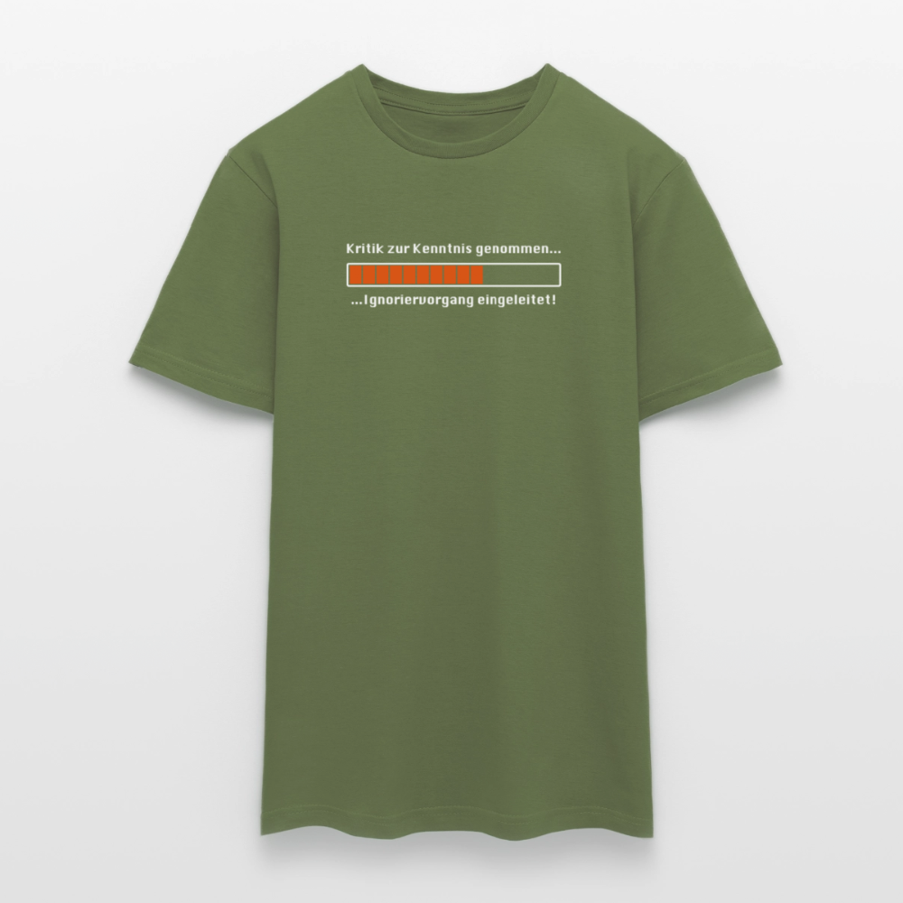 "Kritik" Motiv-T-Shirt für Männer - Militärgrün