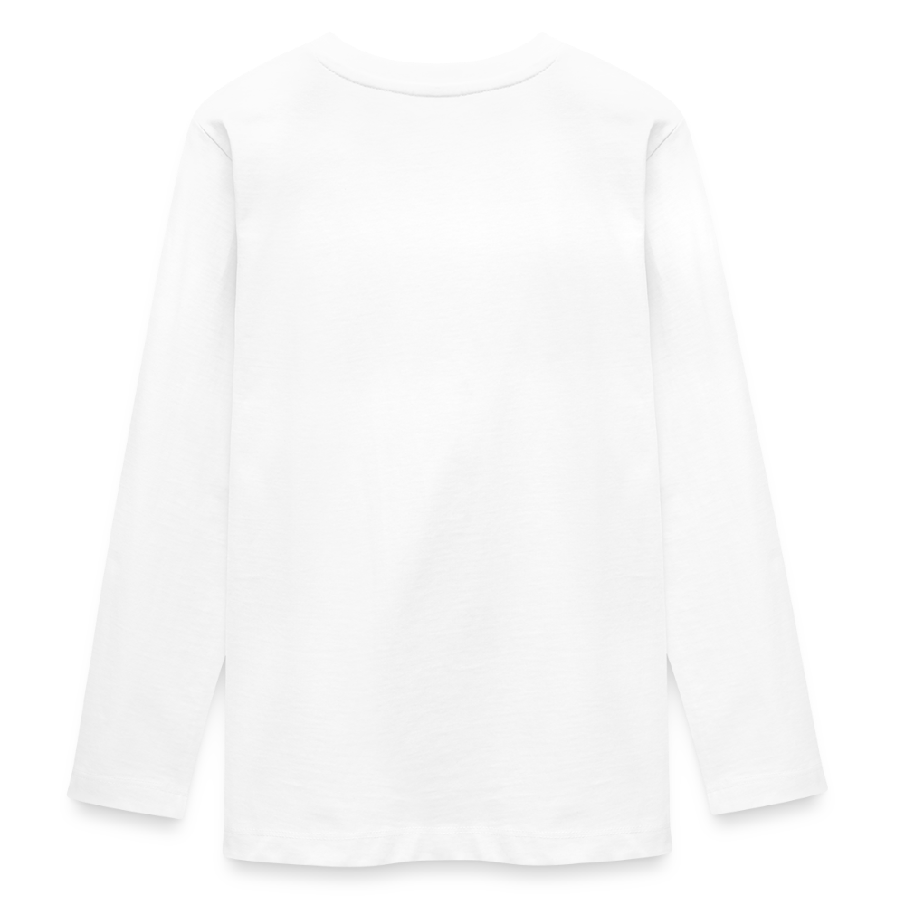 Teenager Premium Langarmshirt - personalisierbare Vorder- und Rückseite - Weiß