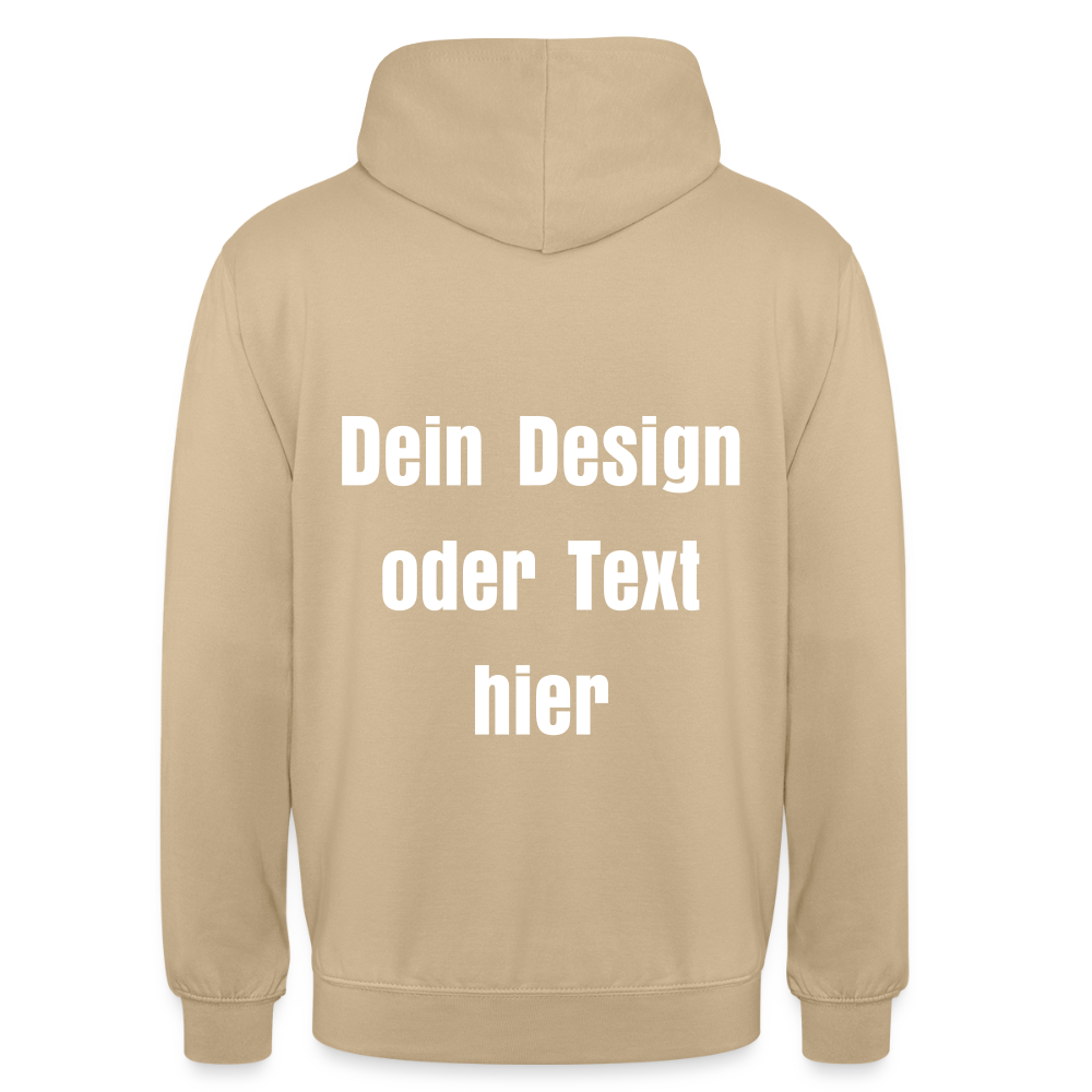 Unisex Hoodie - personalisierbare Vorder- und Rückseite - Beige