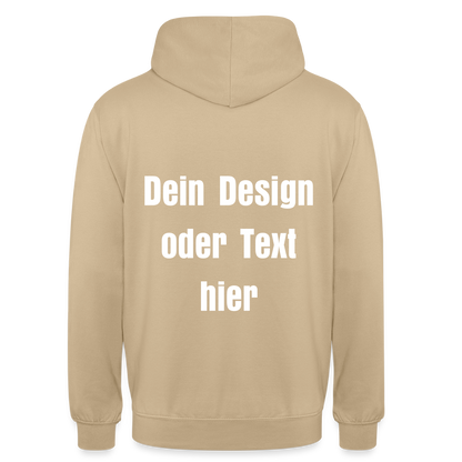 Unisex Hoodie - personalisierbare Vorder- und Rückseite - Beige