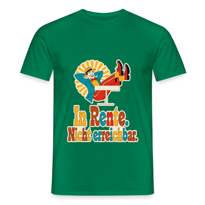 "In Rente. Nicht erreichbar. Midcentury-Motiv" Motiv-T-Shirt für Männer, Farbe Kelly Green