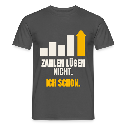 Zahlen lügen nicht. Ich schon. Motiv-T-Shirt für Männer, Farbe Anthrazit
