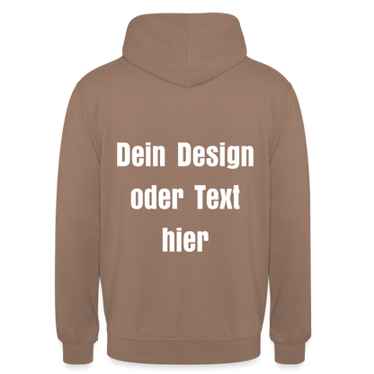 Unisex Hoodie - personalisierbare Vorder- und Rückseite - Mokka