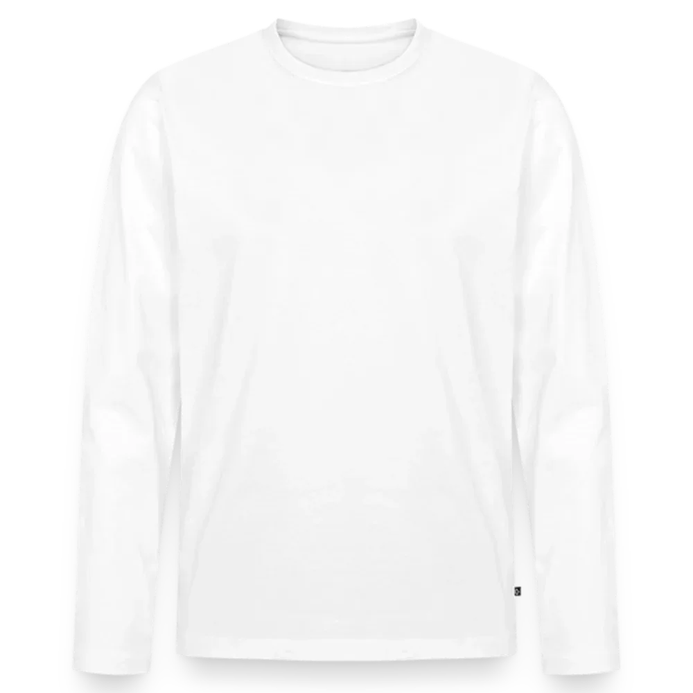 Männer Premium Bio Langarmshirt - personalisierbare Vorder- und Rückseite - Weiß