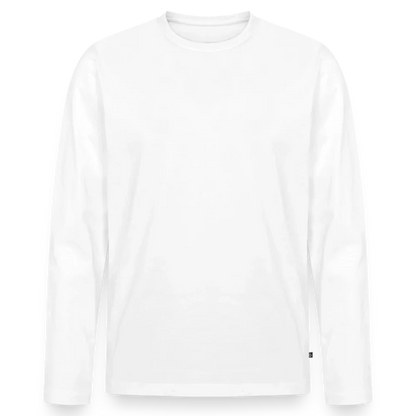 Männer Premium Bio Langarmshirt - personalisierbare Vorder- und Rückseite - Weiß