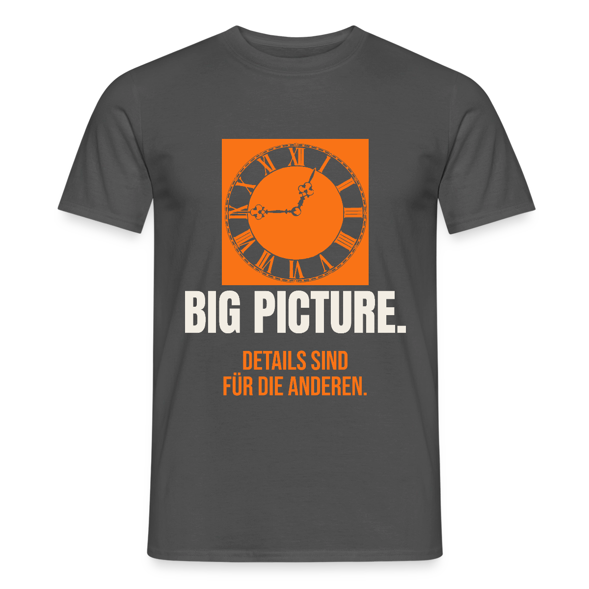 Big Picture. Details sind für die anderen. Motiv-T-Shirt für Männer, Farbe Anthrazit