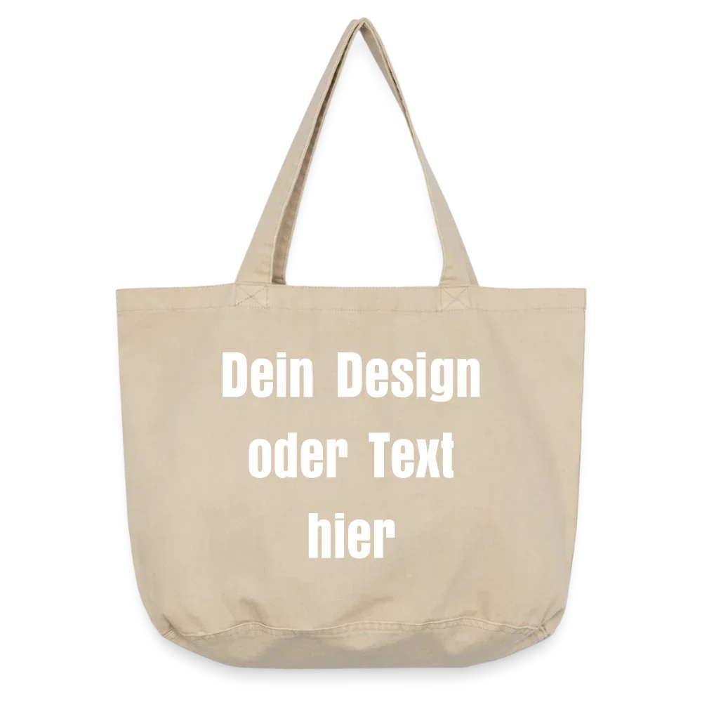 Vintage-Washed Shopper / Einkaufstasche im Vintage Stil - personalisierbar - Vintage Sand 