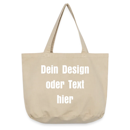 Vintage-Washed Shopper / Einkaufstasche im Vintage Stil - personalisierbar - Vintage Sand 