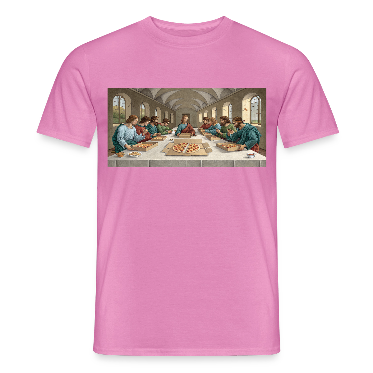 Das Teamevent. Renaissance-Motiv Motiv-T-Shirt für Männer, Farbe Pink