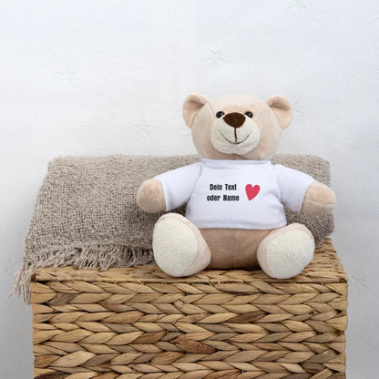 Teddy "Valentine" - personalisierbarer Text oder Name - Weiß