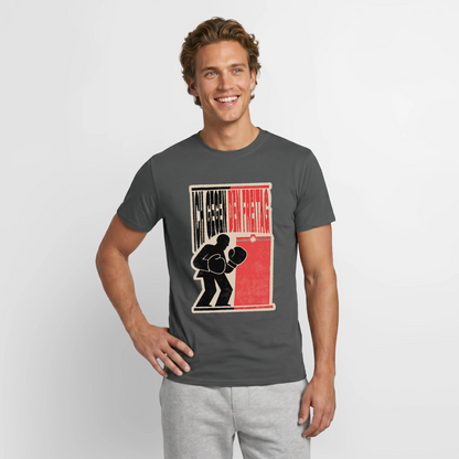 "Ich gegen den Freitag. Boxplakat-Motiv" Motiv-T-Shirt für Männer, Farbe Anthrazit