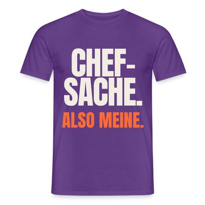 "Chefsache. Also meine." Motiv-T-Shirt für Männer, Farbe Lila