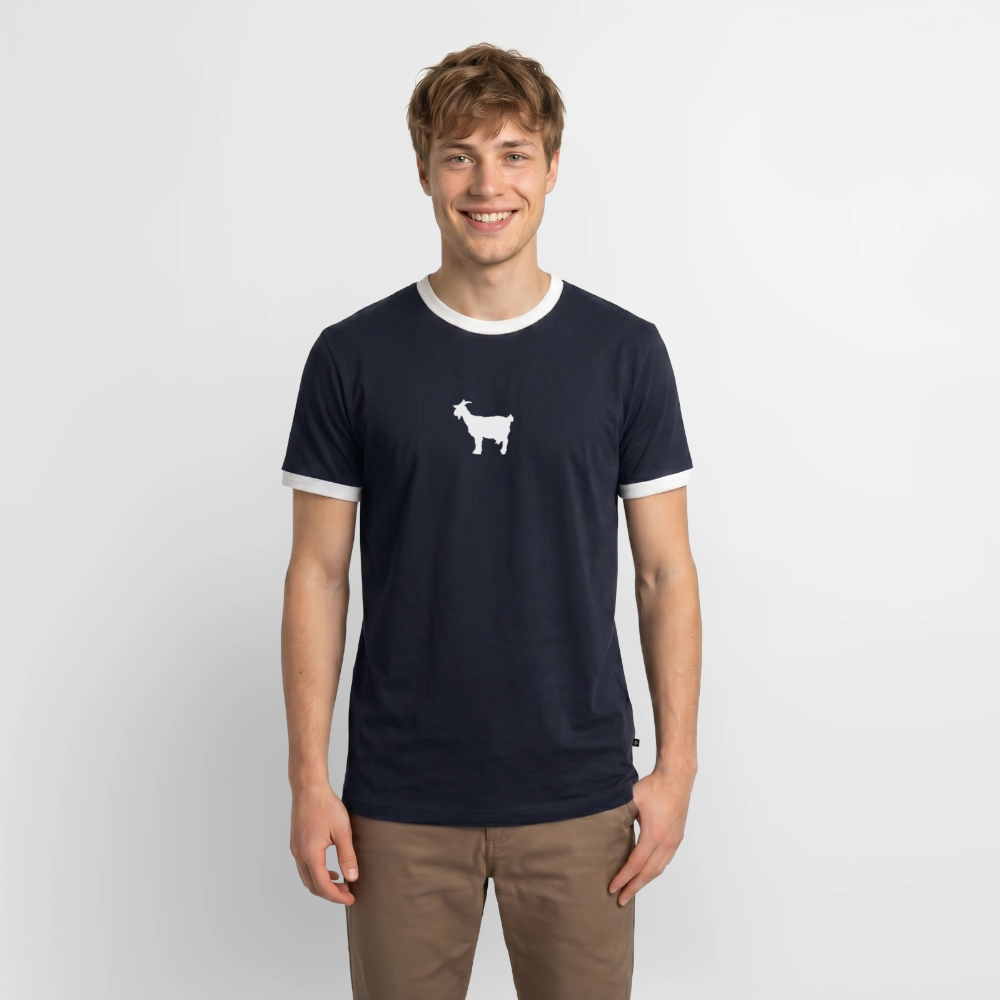 Männer T-Shirt "GOAT" - Navy/Weiß 