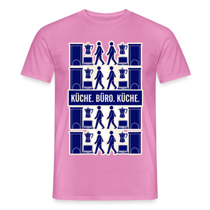 Küche. Büro. Küche. Motiv-T-Shirt für Männer, Farbe Pink