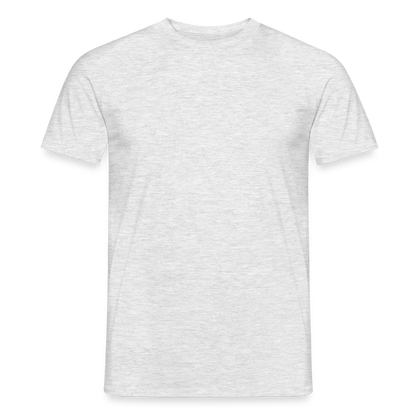Männer T-Shirt - personalisierbare Vorder- und Rückseite - Grau meliert