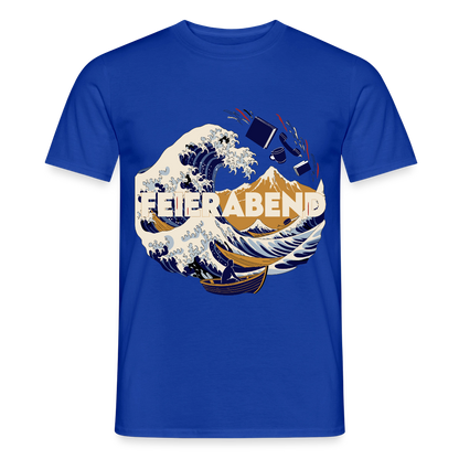 "Feierabend. Ukiyo-e-Motiv" Motiv-T-Shirt für Männer, Farbe Dunkelblau