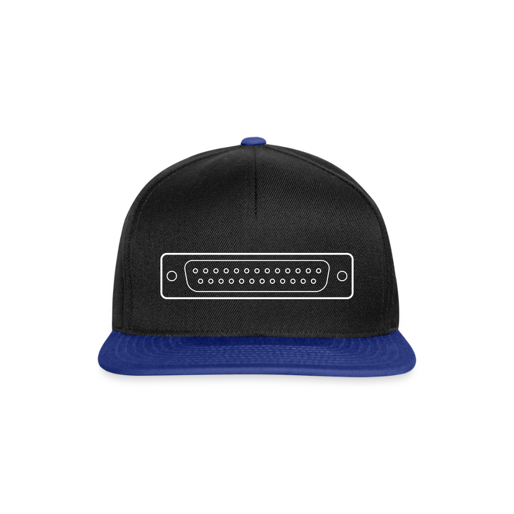 DB-25 LPT1 Retro Snapback Cap - Schwarz/Königsblau