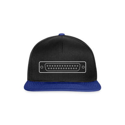 DB-25 LPT1 Retro Snapback Cap - Schwarz/Königsblau