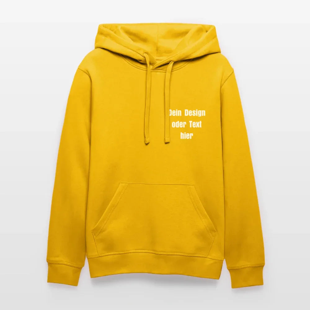 Stanley/Stella Unisex Bio-Hoodie DRUMMER - personalisierbare Vorder- und Rückseite - Spektralgelb