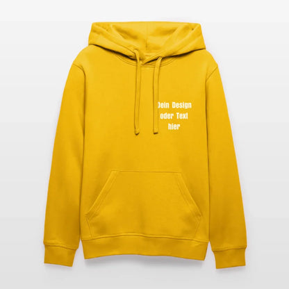 Stanley/Stella Unisex Bio-Hoodie DRUMMER - personalisierbare Vorder- und Rückseite - Spektralgelb
