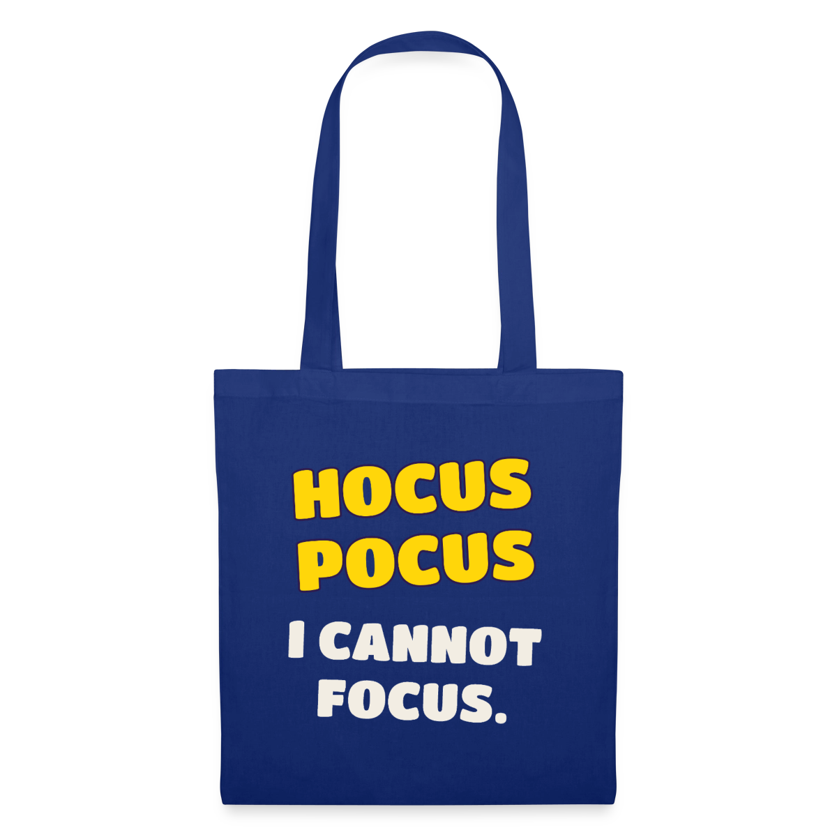 Hocus Pocus, I cannot focus. Stoffbeutel, Farbe Royalblau